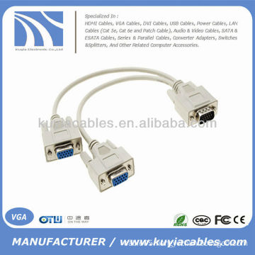 VGA 1 TO 2 Y SPLITTER CABLE MONITOR LCD DUAL DISPLAY